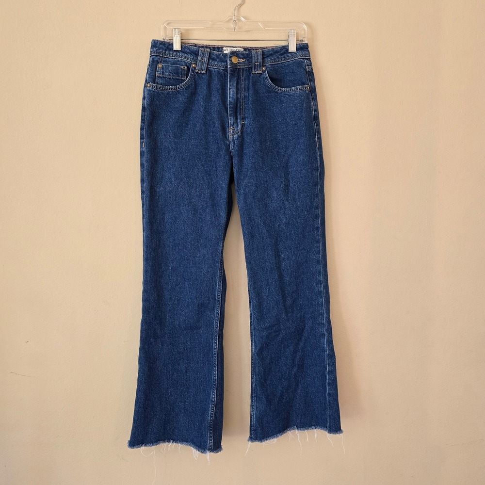 We The Free Free People Ava High Rise Boot Cut Raw Hem Jeans Dark Wash 27 - Picture 6 of 6